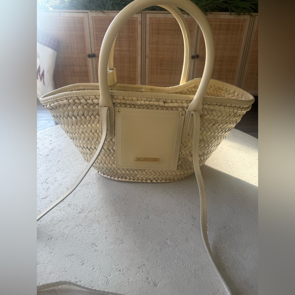 Authentic Jacquemus Cream Le Panier Soli Tote Bag - Picture 8 of 15